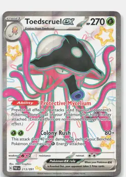 Toedscruel ex 213/091 Shiny Ultra Rare Holo SV: Paldean Fates Pokemon NM - Image 1