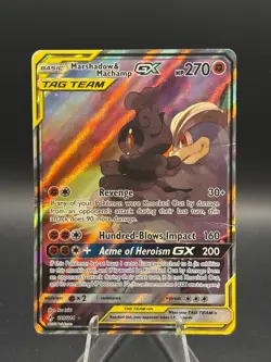 Marshadow & Machamp GX (199/214) Unbroken Bonds Tag Team Alt Art Pokemon Card - Image 1