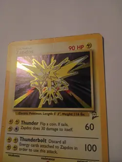Pokemon TCG Zapdos Base Set 2 Holo Unlimited Rare Card 20/130 MP/LP - Image 4