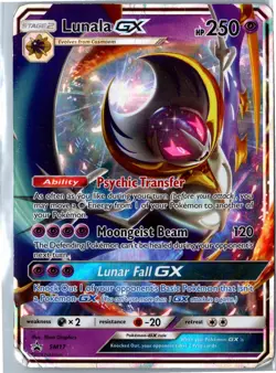 Pokemon Card - Lunala GX - Holo Sun & Moon Promo SM17 Promo DAMAGED - Image 1