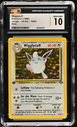 CGC 10 GEM MINT Wigglytuff 1999 Jungle 1st Edition 16/64 Holo Pokemon Card - Image 1