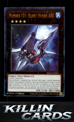 1st Edition Number 101: Silent Honor ARK MAGO-EN060 YuGiOh Rare Maximum Gold Car - Image 1