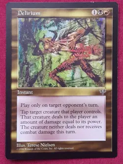 Magic The Gathering MIRAGE DELIRIUM black/red card MTG - Image 1