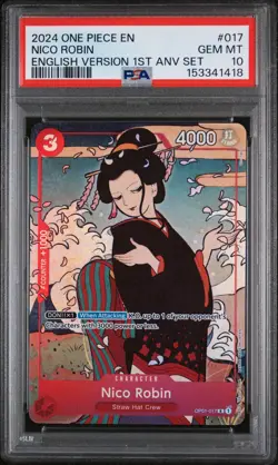 2024 ONE PIECE ENGLISH VERSION 1ST ANNIVERSARY SET #017 NICO ROBIN PSA 10 - Image 1
