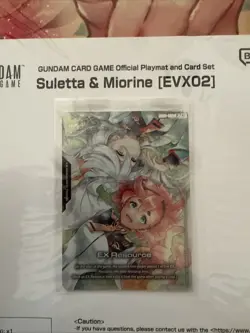 Gundam Card Game Suletta And Miorine Evx02 Playmat And Card Set Con Ex - Image 3