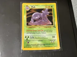 Pokemon TCG Muk Fossil Holo Rare Card 13/62 VG FREE SH - Image 2