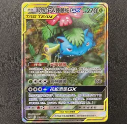 Pokemon S-Chinese Card Sun&Moon CSM2.5C-063 SR Venusaur & Snivy-GX Holo Alt Art - Image 1