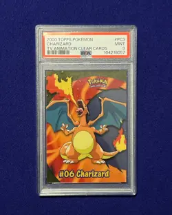 PSA 9 Charizard #PC3 2000 Topps TV Animation Clear Card MINT - Image 1