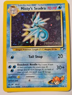 Pokemon Card - TCG Misty's Seadra Holo Promo Pre-Release Card #9/132 - Image 1