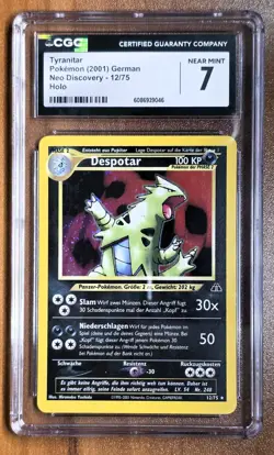Tyranitar German Neo Discovery 12/75 CGC 7 Near Mint Poemon Card - Image 1