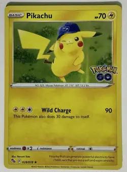 Pokemon TCG - PIKACHU 028/078 Pokemon GO Holo Rare Card NM - Image 1