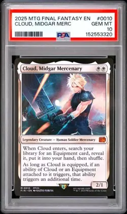 2025 MTG Final Fantasy EN Cloud, Midgar Merc PSA 10 GEM MYTHIC #0010 - Image 1