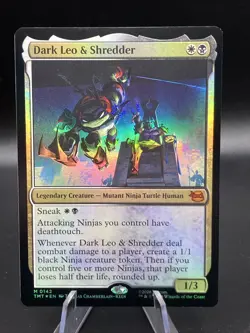 Dark Leo & Shredder Teenage Mutant Ninja Turtles Foil 0142 MTG Mythic Unplayed - Image 1