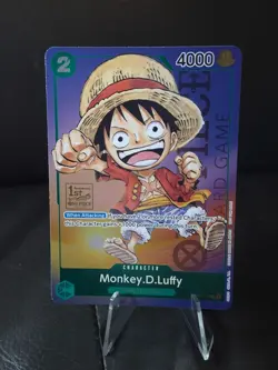 Monkey D Luffy P-037 1st Anniversary Tournament STAMP Promo Holo One Piece Card - Image 1