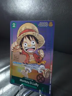 Monkey D Luffy P-037 1st Anniversary Tournament STAMP Promo Holo One Piece Card - Image 2