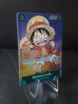 Monkey D Luffy P-037 1st Anniversary Tournament STAMP Promo Holo One Piece Card - Image 3