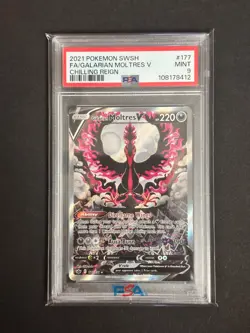Pokemon 2021 Chilling Reign Galarian Moltres V Alternate Art 177/198 PSA 9 - Image 1