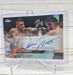 2018 Topps Chrome UFC Dustin Poirier Fighter Auto FA-DP Refractor On Card Auto - Image 2
