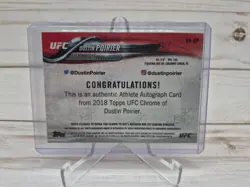 2018 Topps Chrome UFC Dustin Poirier Fighter Auto FA-DP Refractor On Card Auto - Image 3