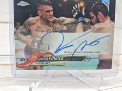 2018 Topps Chrome UFC Dustin Poirier Fighter Auto FA-DP Refractor On Card Auto - Image 4