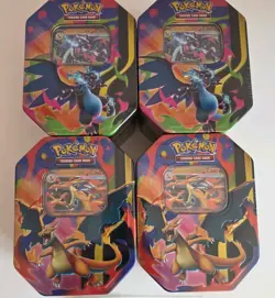 Pokemon Mega Charizard X & Y Tins x4 ( 2X & 2Y tins) Sealed New - Image 1