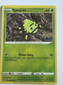 Pokemon TCG Card Spinarak 006/078 Pokemon GO Reverse Holo UNPEELED Ditto NM - Image 1