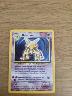 Pokemon Alakazam TCG Base Set Holo Unlimited Rare Card 1/102 MP - Image 1