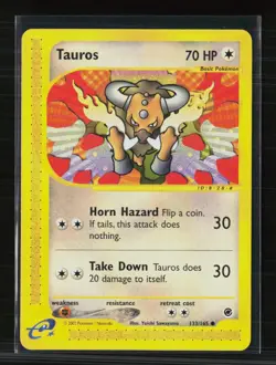 Pokemon 2002 Expedition Base Set Tauros #133/165 - Image 1