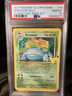 Pokemon TCG Venusaur Holo Rare Celebrations PSA 10 - Image 1