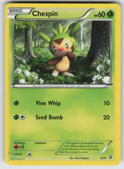 Chespin 3/39 Kalos Starter Set Pokemon Lightly Played - Image 1