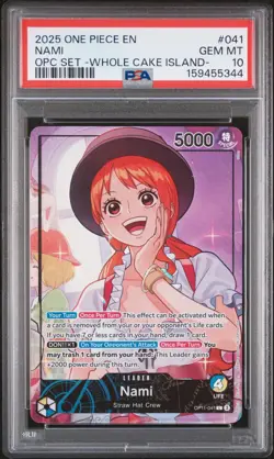 One Piece Nami Promo 041 Official Playmat & Card Set Whole Cake Island PSA 10 - Image 1