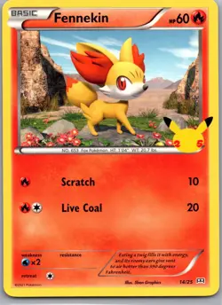 Fennekin 014/025 Promo McDonald's 25th Anniversary Promos Pokemon Near Mint - Image 1