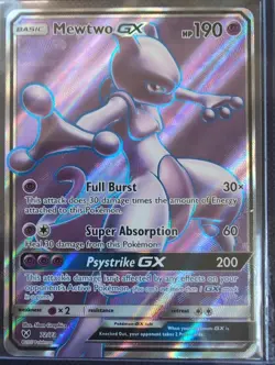 Pokemon Mewtwo GX Full Art Holo TCG Card Shining Legends 72/73 - Image 1