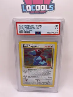 2000 WOTC POKEMON COOL PORYGON #15 BLACK STAR PROMO HOLO FOIL PSA 1 PR - Image 1