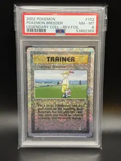2002 POKEMON BREEDER Pokemon Card #102 Legendary Collection Reverse Holo PSA 8 - Image 1