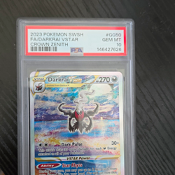 Pokemon TCG Darkrai VSTAR GG50/GG70 Crown Zenith GG PSA 10 Full Art Holo - Image 1