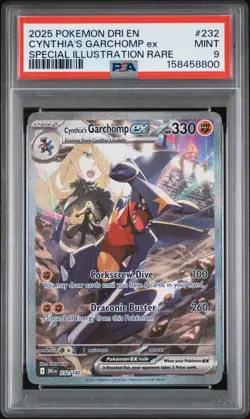 Cynthia's Garchomp ex 232/182 Pokemon Destined Rivals SIR #232 GEM PSA 9 - Image 1