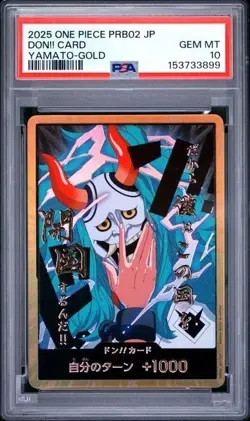 PSA 10 2025 ONE PIECE PRB02 JAPANESE YAMATO-GOLD DON!! CARD - Image 1