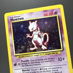 Mewtwo - 10/102 - Pokemon Base Set Unlimited Holo Rare Card WOTC LP - Image 1