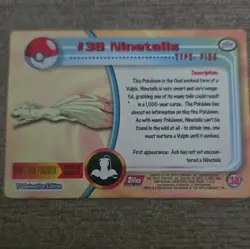 Topps Pokemon TV Animation Edition #38 Ninetales Holo Card 1998 English - Image 2