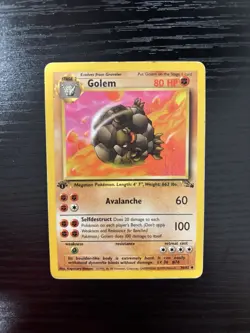 Golem 36/62 1st Edition Fossil Regular Pokemon Card English 1999 WOTC - Image 1