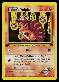 Pokemon Card - Blaine's Vulpix Gym Challenge 66/132 1st Edition Common - Image 1