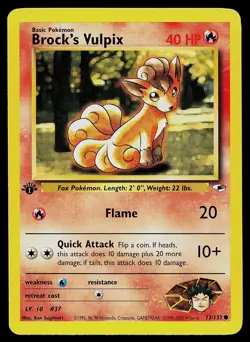 Pokemon Card - Brock's Vulpix Gym Heroes 73/132 1st Edition Common - Image 1
