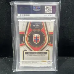 Erling Haaland 2022/23 Panini Select Purple Auto /49 PSA 9 Norway - Image 2
