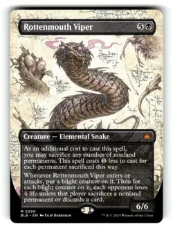 Rottenmouth Viper (Borderless) Bloomburrow 290 Near Mint - Image 1