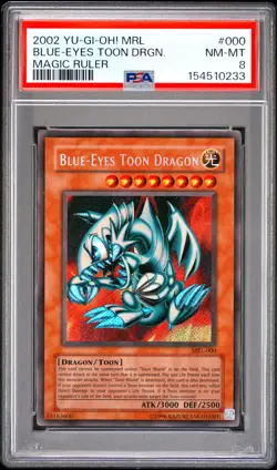 2002 YU-GI-OH! MRL-MAGIC RULER #000 BLUE-EYES TOON DRAGON PSA 8 - Image 1