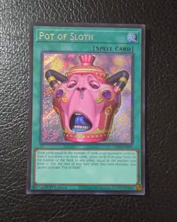 YuGiOh! Pot of Sloth SECRET RARE CORI-EN061 Chaos Origins - 1st Edition NM - Image 1