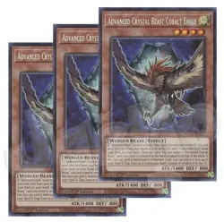 Yugioh Advanced Crystal Beast Cobalt Eagle x 3 - 1st Secret Rare NM - Free Holo - Image 1