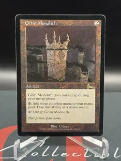 1999 MTG Grim Monolith Urza's Legacy Artifact Reg EN Rare #126 MP Vintage - Image 1