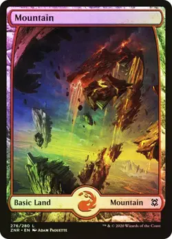 Mountain Full Art 276 FOIL - 276/280 - Basic Land - Zendikar Rising ZNR MTG - Image 1